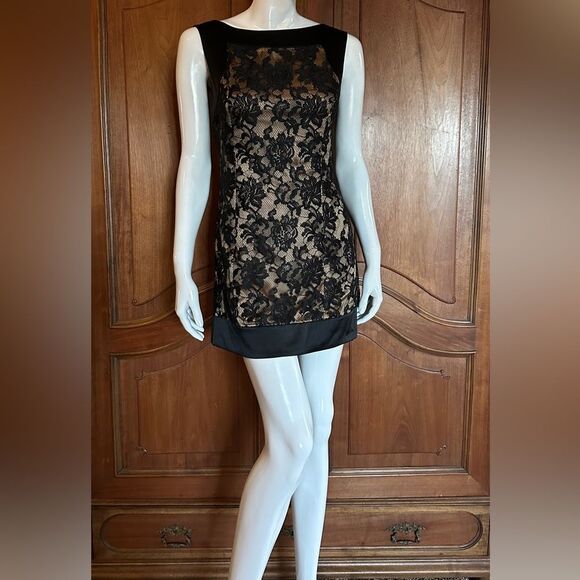 Bebe Silk Dress Black Lace Cocktail Dress Size Small • NEW WITH TAGS • - Picture 3 of 10
